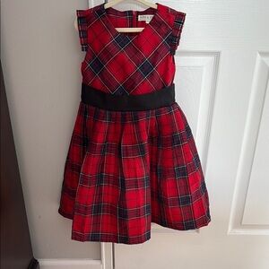 Hope and Henry Red Plaid Toddler Dress